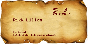 Rikk Liliom névjegykártya